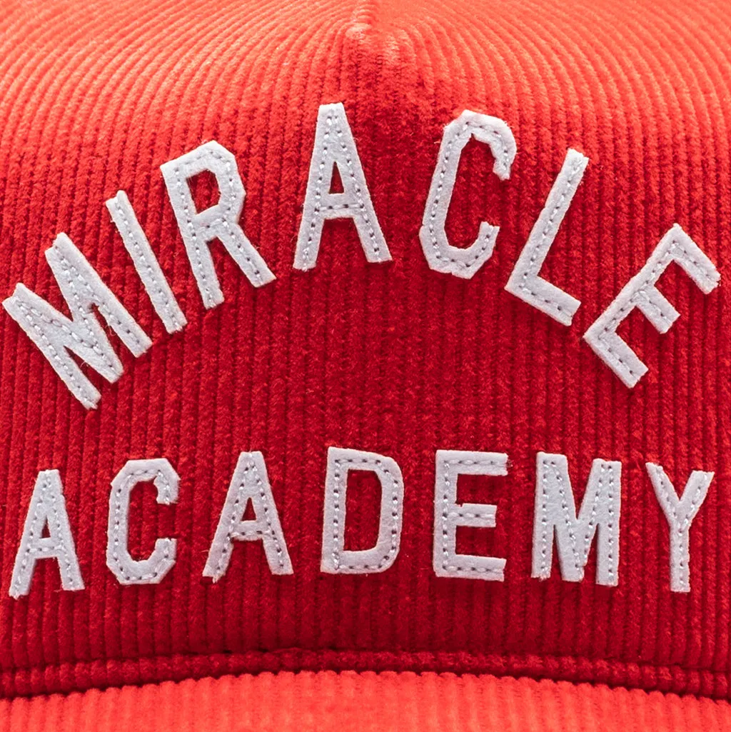 Miracle Academy Corduroy Trucker Hat - Cherry