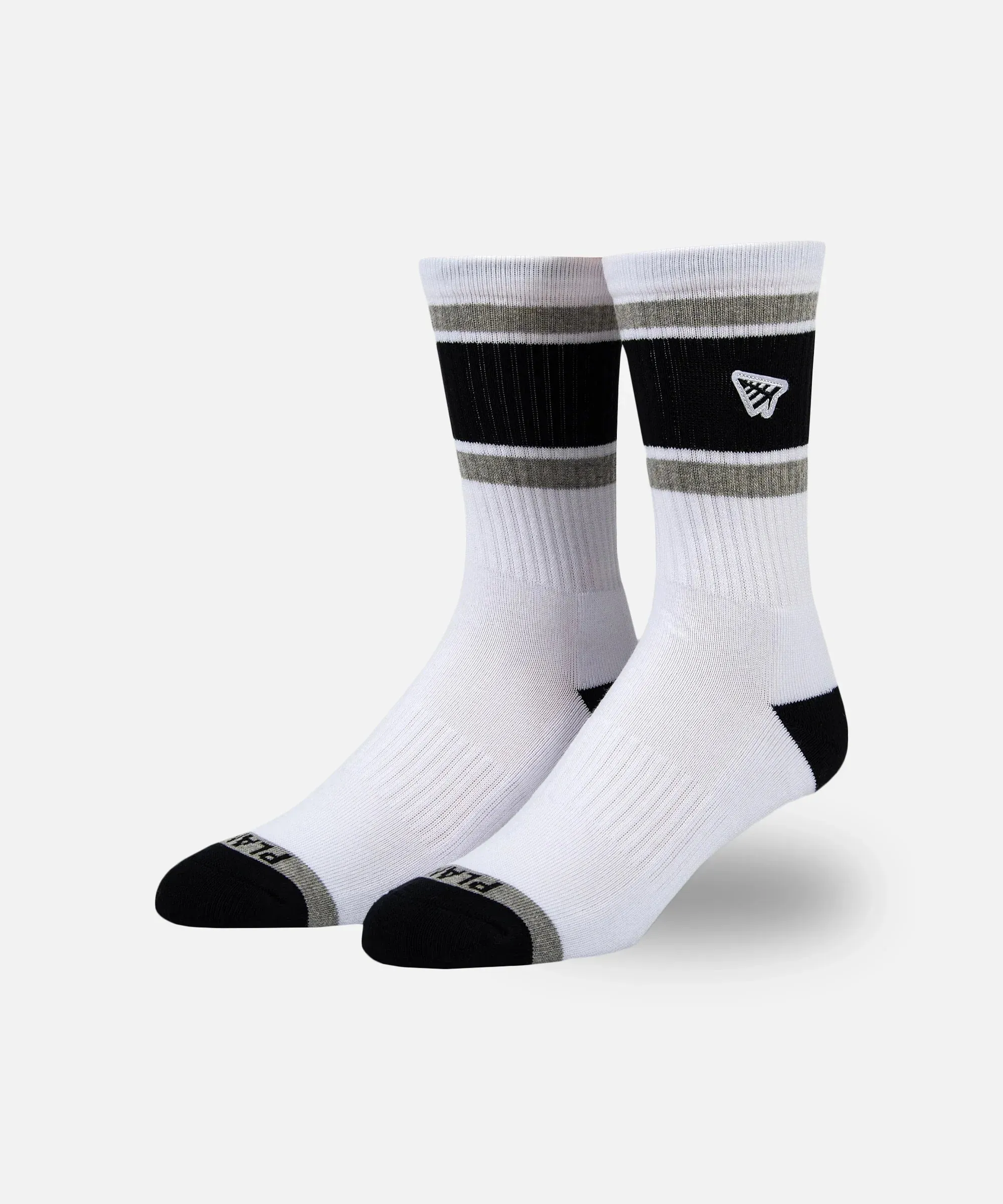 PAPER PLANES EMBROIDERY LOGO PATCH STRIPE SOCKS