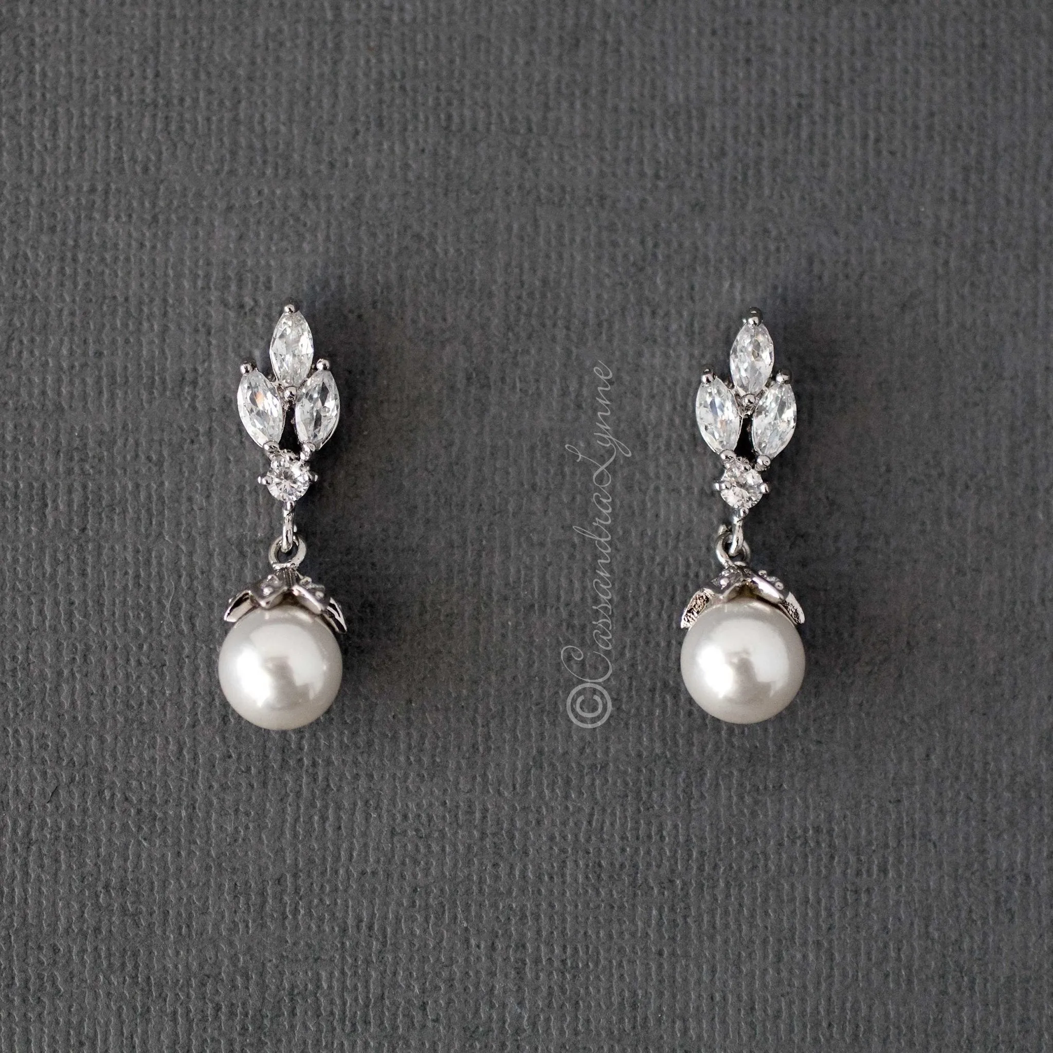 Pearl CZ Earrings