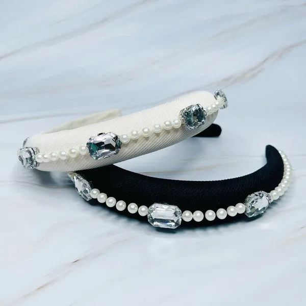 Pearls And Jewels Lined Headband