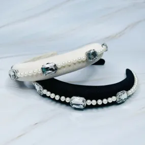 Pearls And Jewels Lined Headband