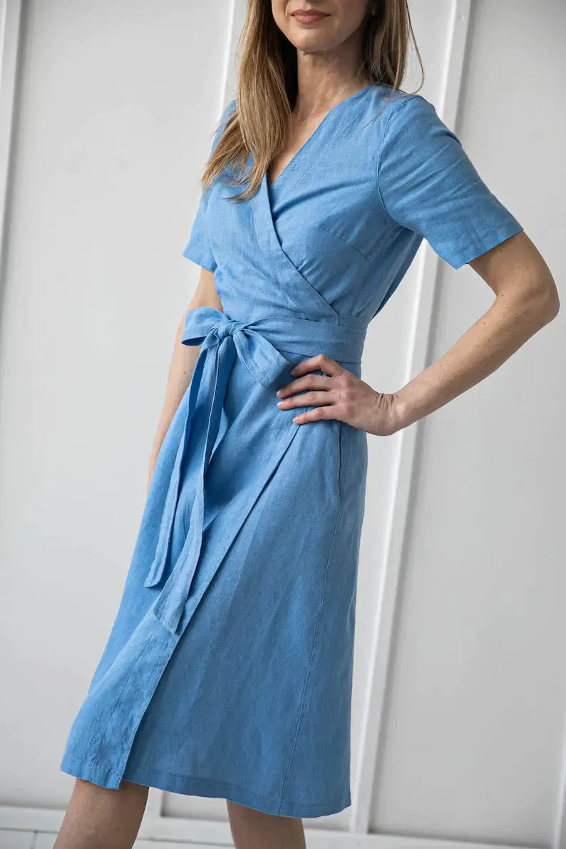 PRE-ORDER Wrap Linen Dress by Odalux