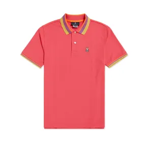 Psycho Bunny Mens Oliver Neon Tipped Polo - Rose