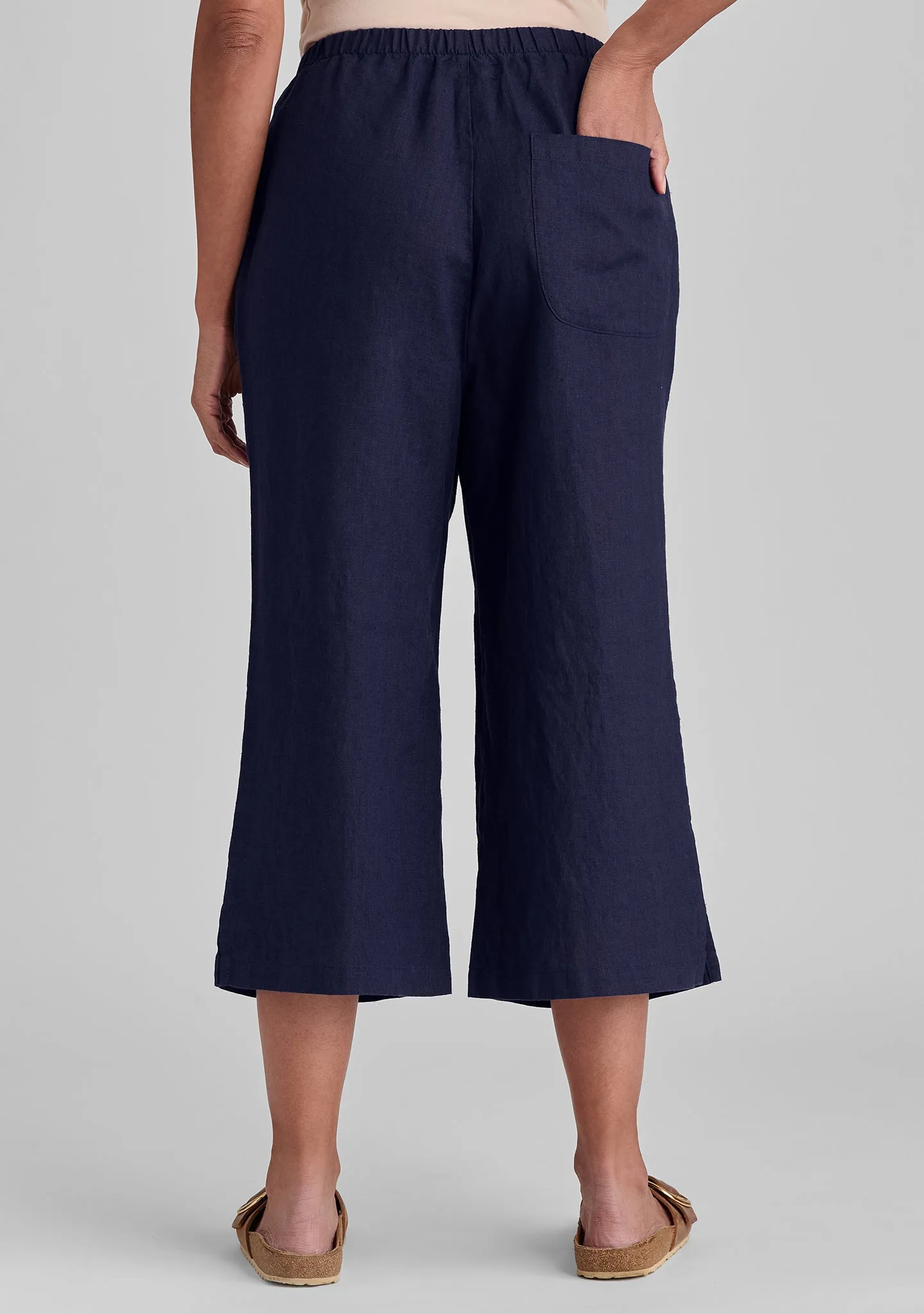 Push Outs - Linen Pants With Elastic Waist