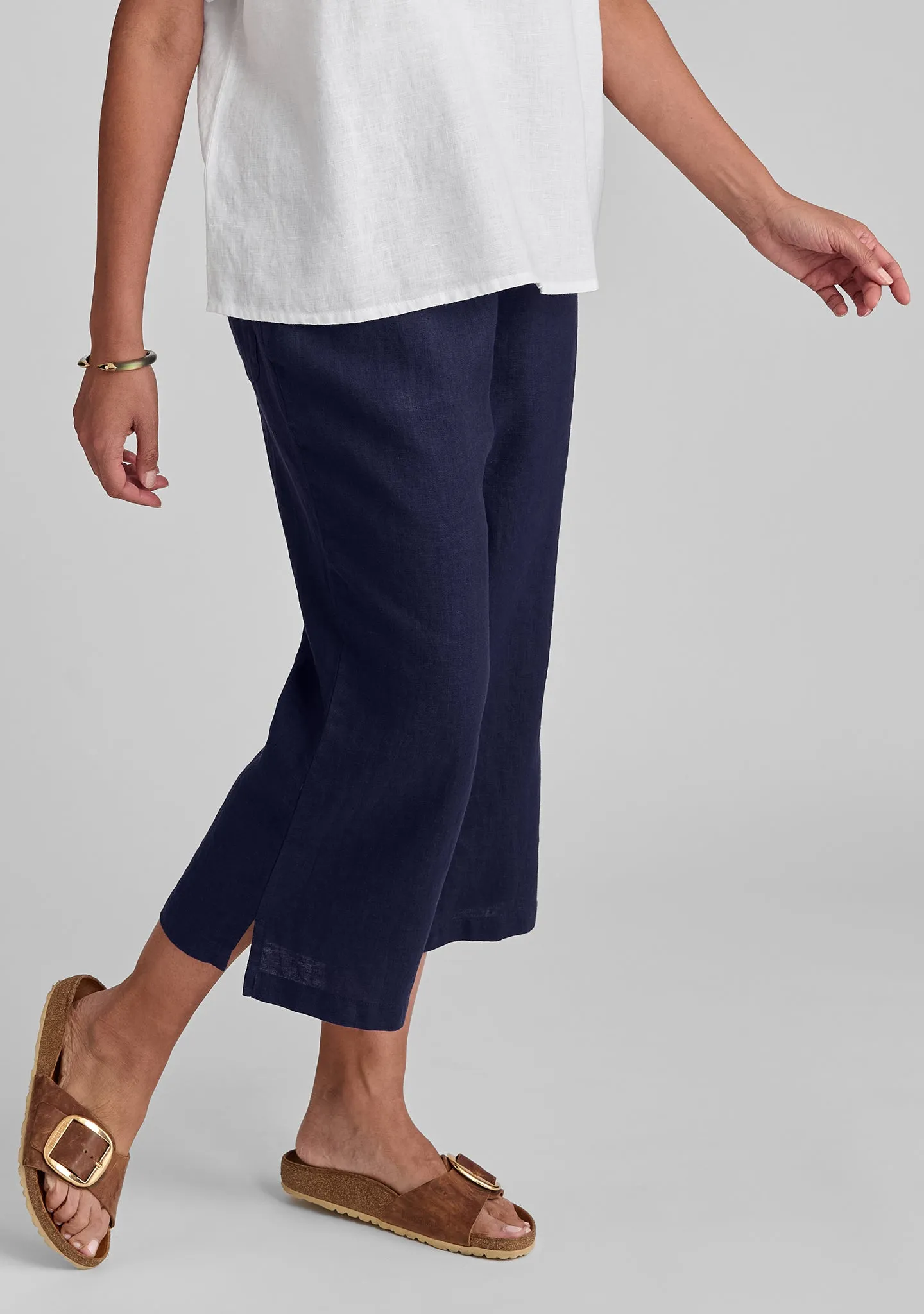 Push Outs - Linen Pants With Elastic Waist