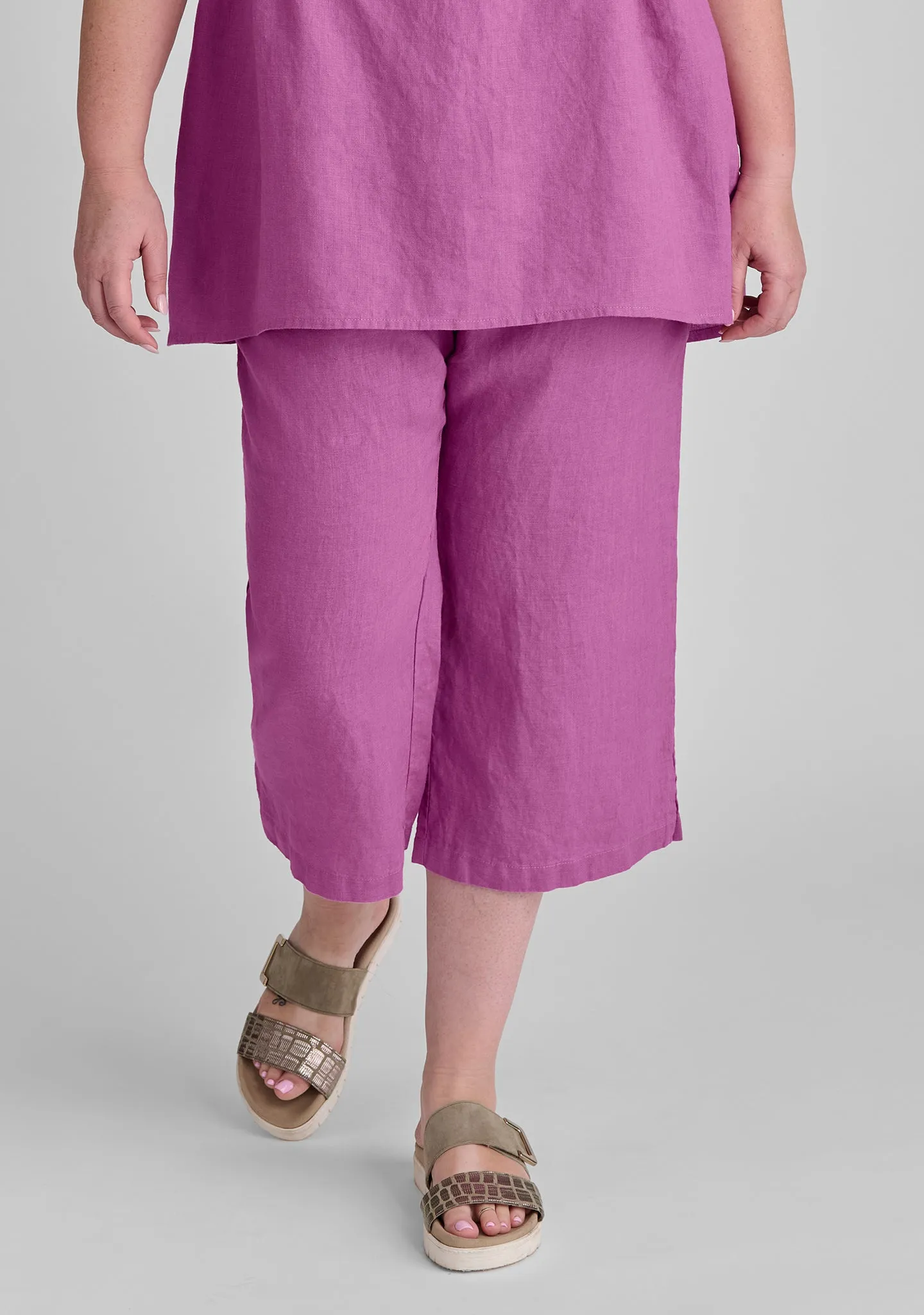 Push Outs - Linen Pants With Elastic Waist