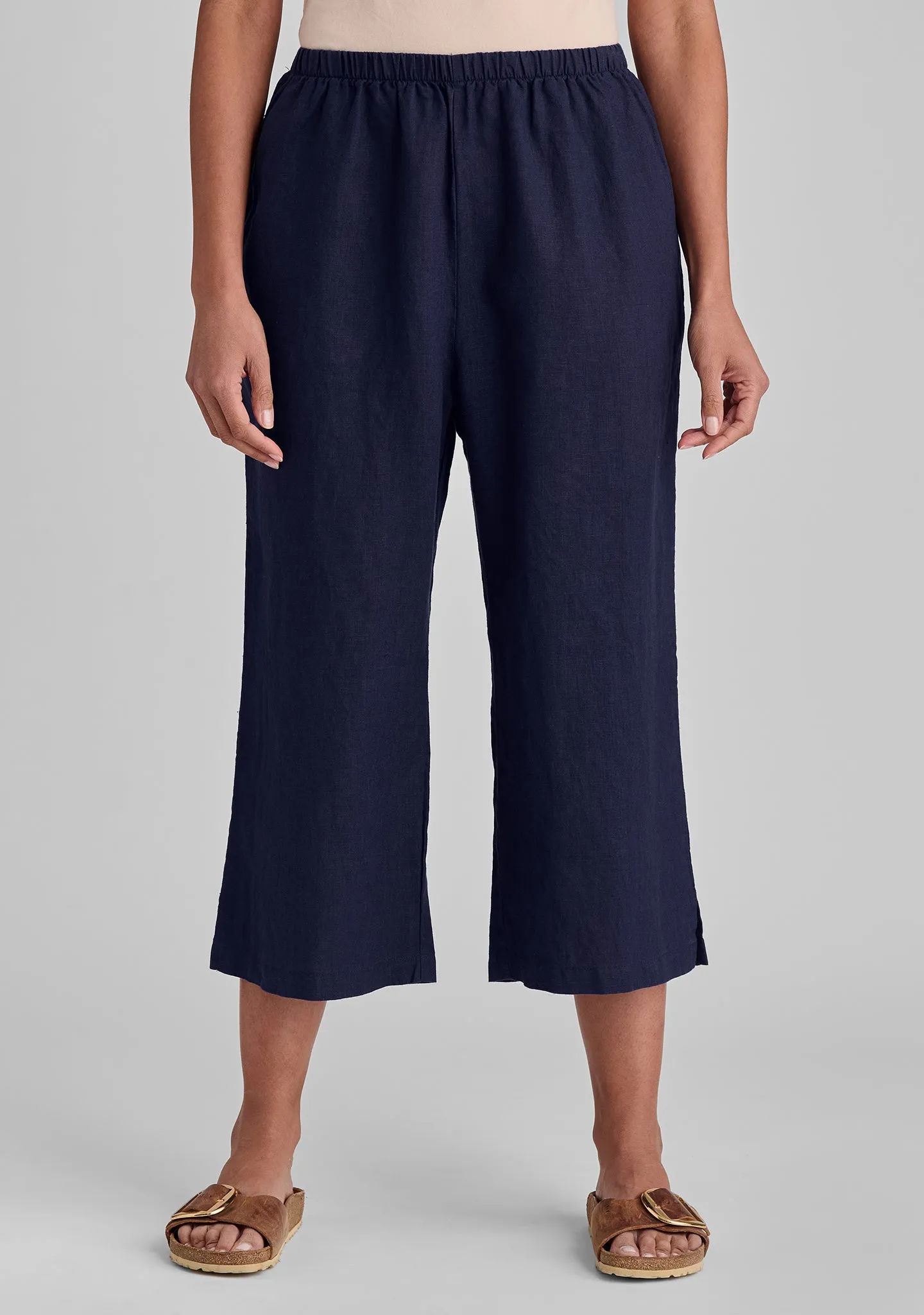 Push Outs - Linen Pants With Elastic Waist