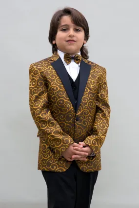 "Bellagio" Kids Gold Tuxedo 5-Piece Set