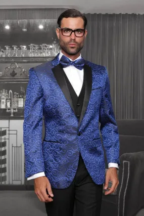 "Bellagio" Royal Blue 1-Button Notch Tuxedo (4-Piece Set)