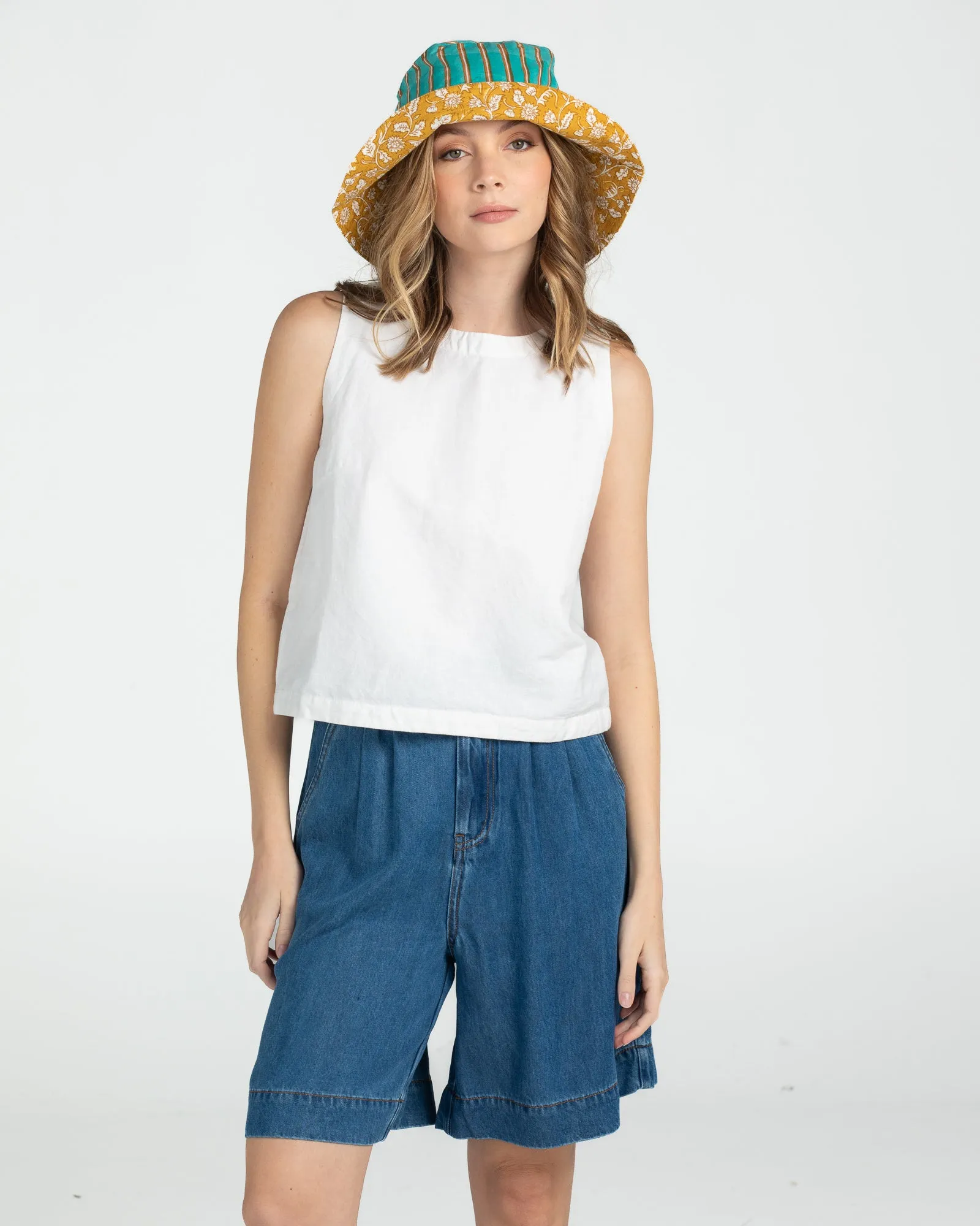 Reversible Wide Brim Bucket Hat - Tansy Zetta