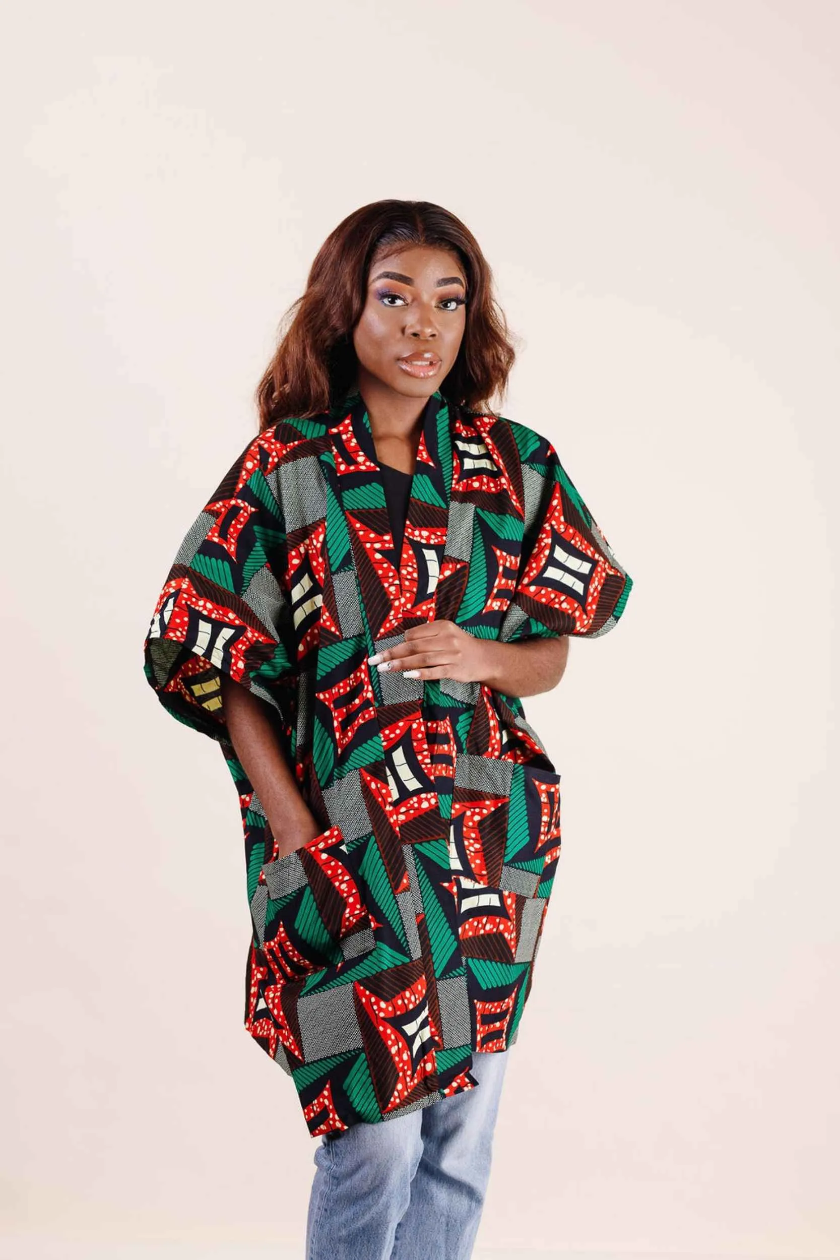 ROMELDA African Print Kimono Women's Jacket