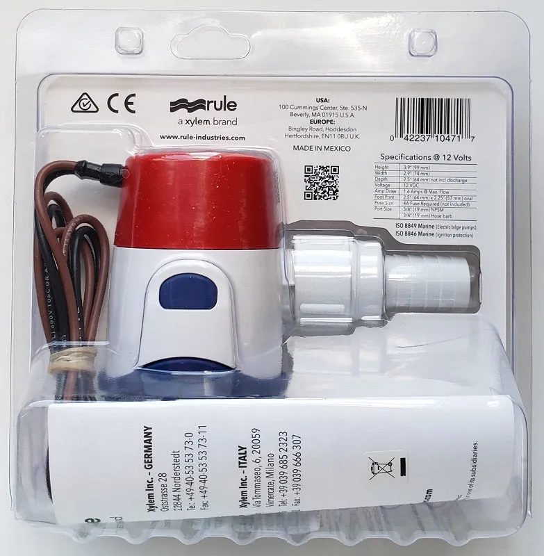 Rule 500 GPH Bilge Pump 25DA