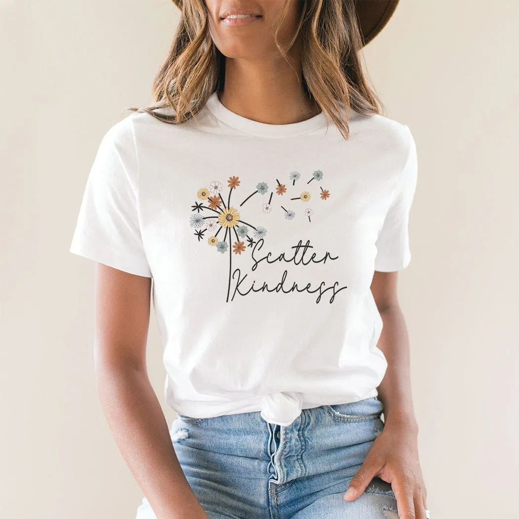 Scatter Kindness Floral Spring Graphic T-Shirt - SP420