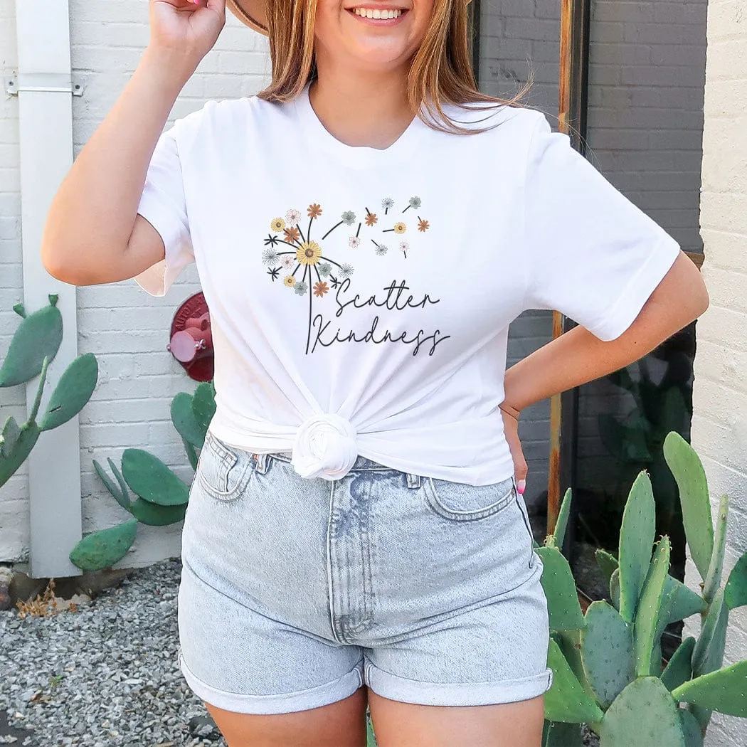 Scatter Kindness Floral Spring Graphic T-Shirt - SP420