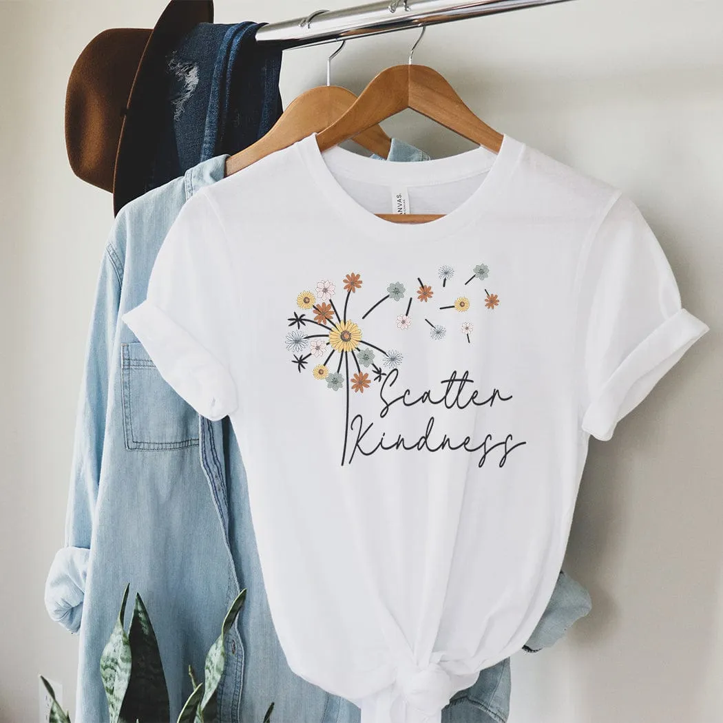 Scatter Kindness Floral Spring Graphic T-Shirt - SP420