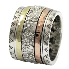 Spinner ring for woman romantic silver and gold rings