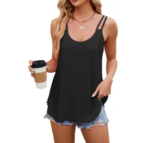 Split Strap Tank Top Black