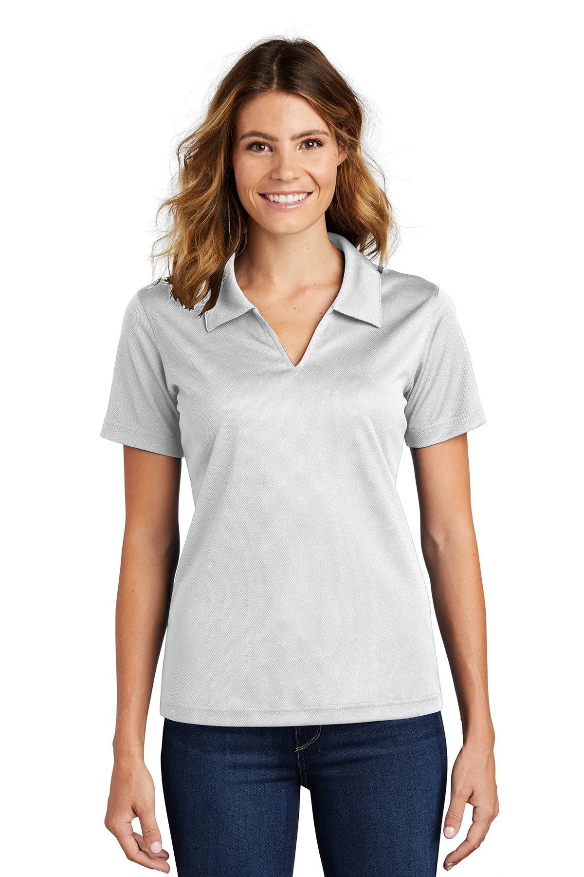 Sport-Tek® Ladies Dri-Mesh® L469 V-Neck Polo