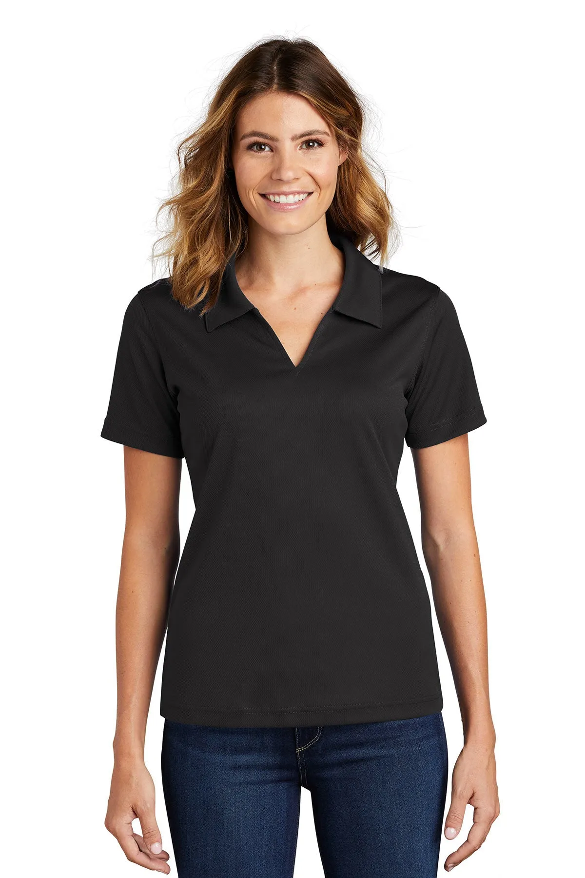 Sport-Tek® Ladies Dri-Mesh® L469 V-Neck Polo