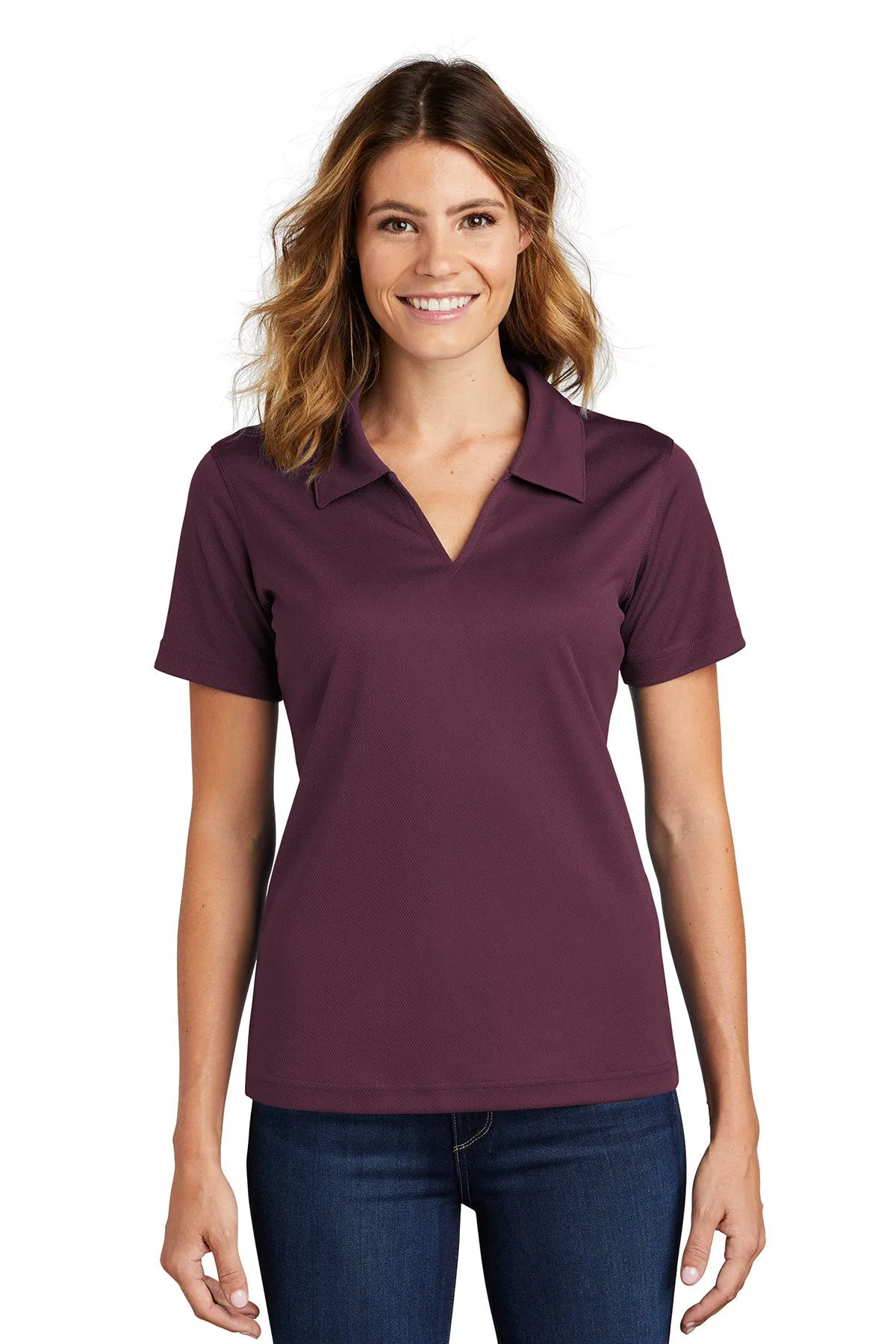 Sport-Tek® Ladies Dri-Mesh® L469 V-Neck Polo