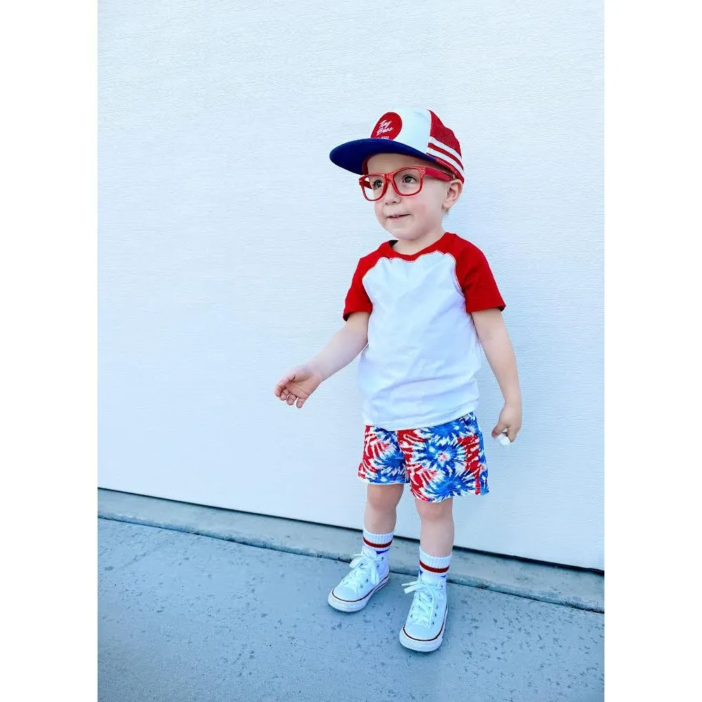 Summer Leisure Shorts- Patriotic Tie Dye