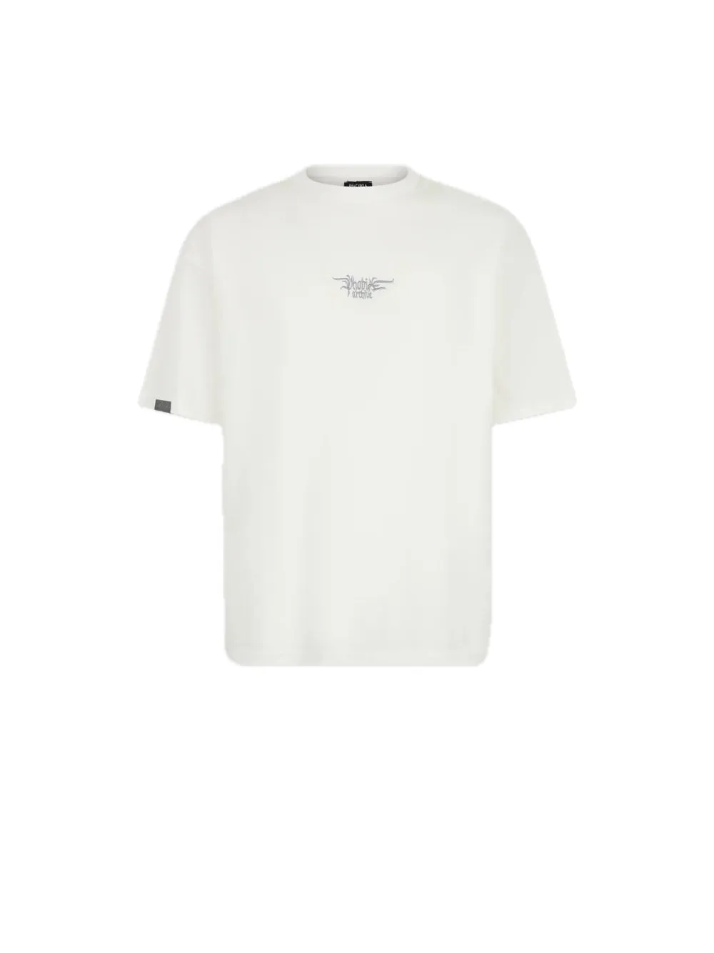 T-shirt With Embroidered Gotic Logo And Metal Label - White