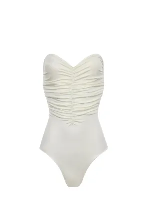 The Draped Summer Night One Piece Ivory