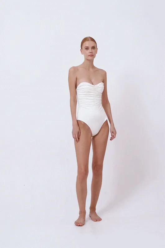 The Draped Summer Night One Piece Ivory