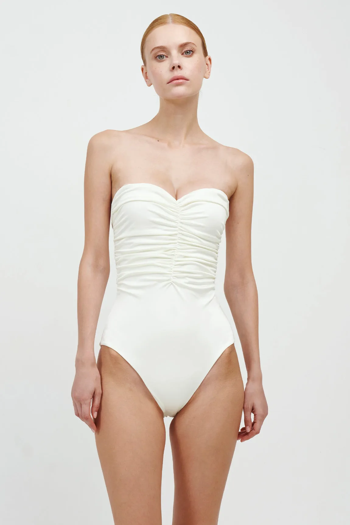 The Draped Summer Night One Piece Ivory