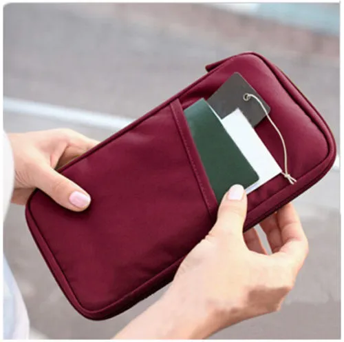 Travel Wallet Passport Credit ID Card Holder Organizer Cash Holder Document Bag Multifunction Purse Travel Pack Clutch Mujer