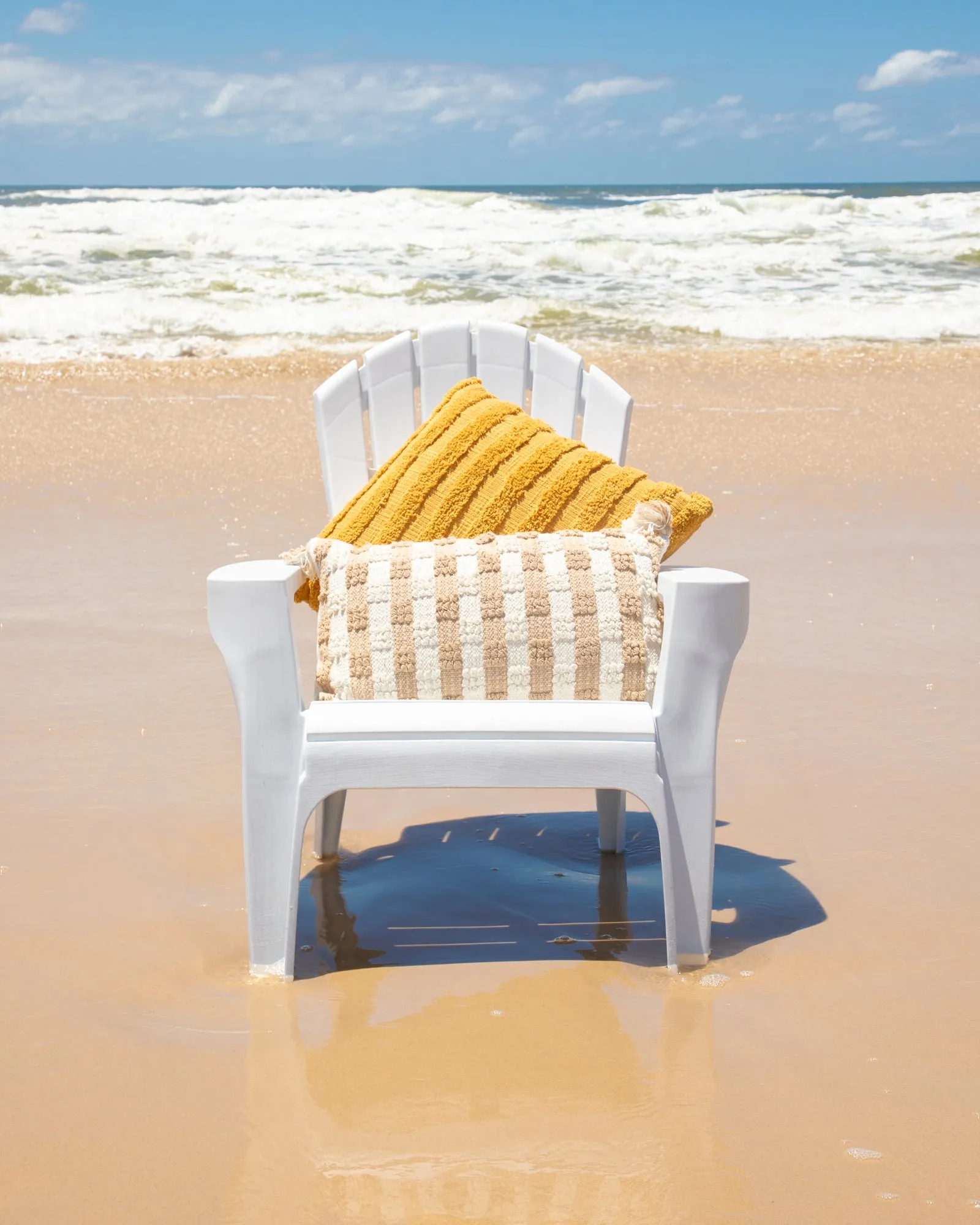 Tufted Stripe Cushion - Mustard