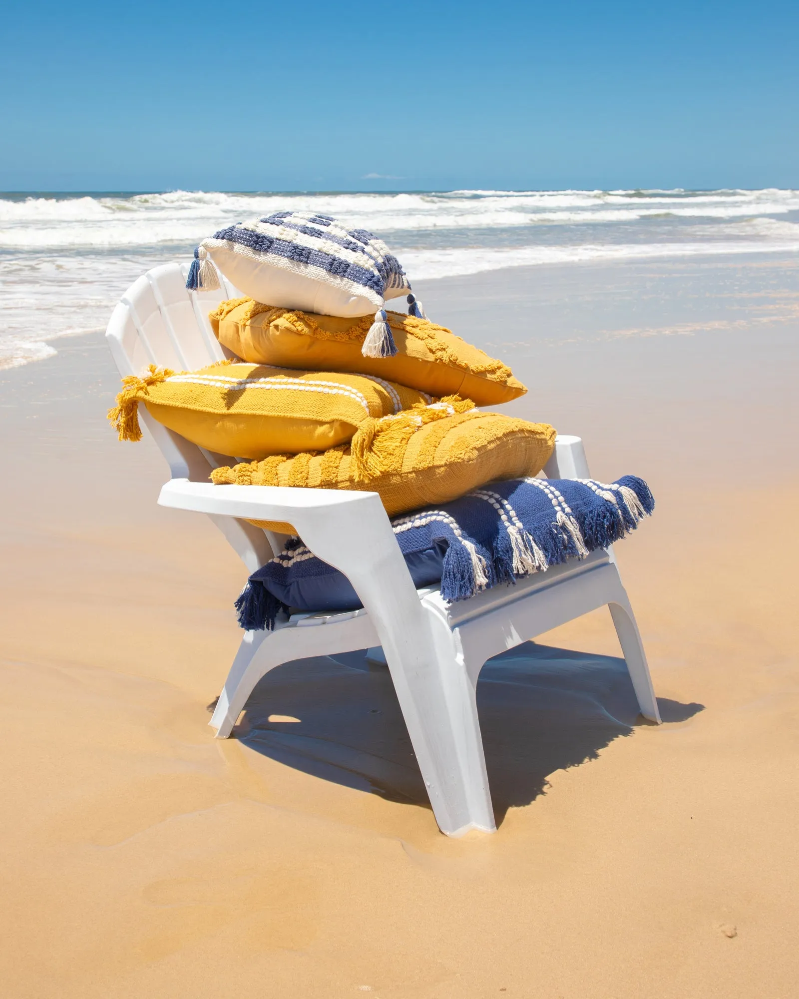 Tufted Stripe Cushion - Mustard