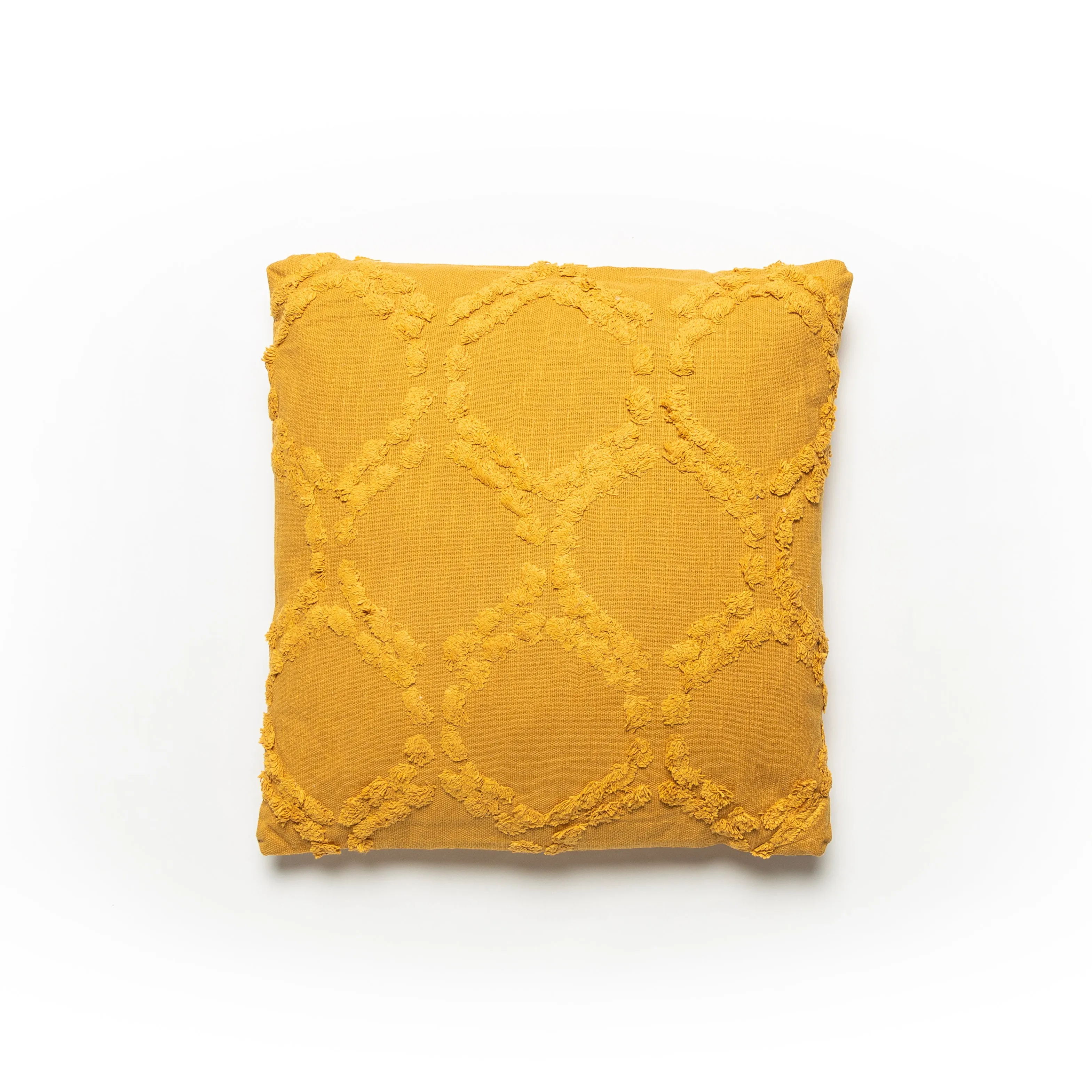 Tufted Tile Cushion - Mustard