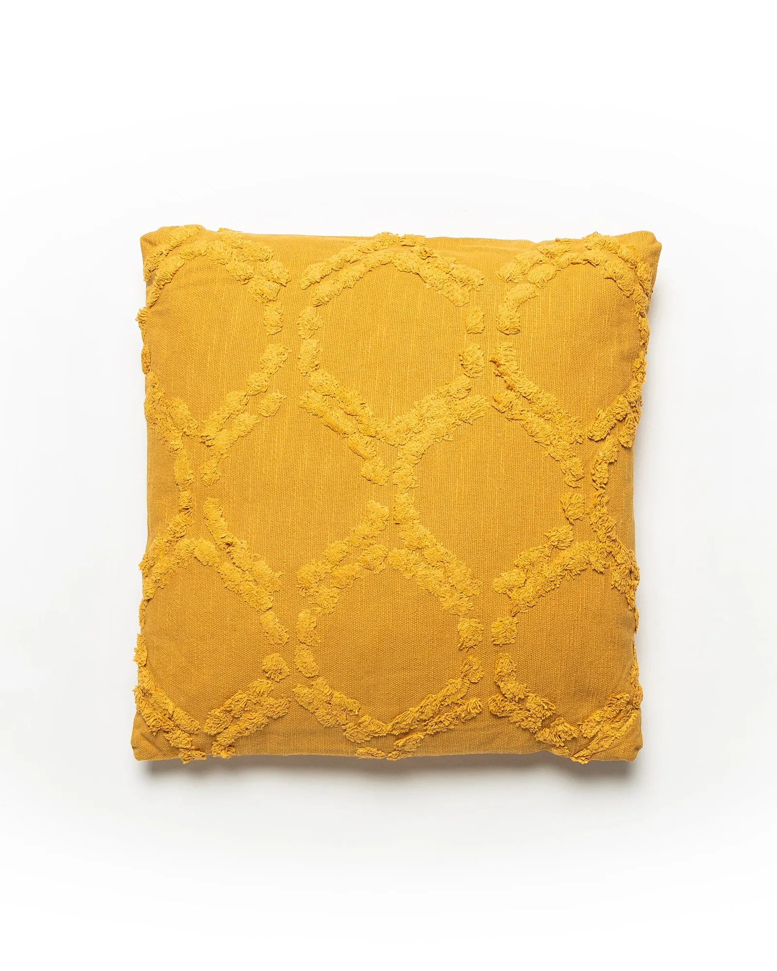 Tufted Tile Cushion - Mustard