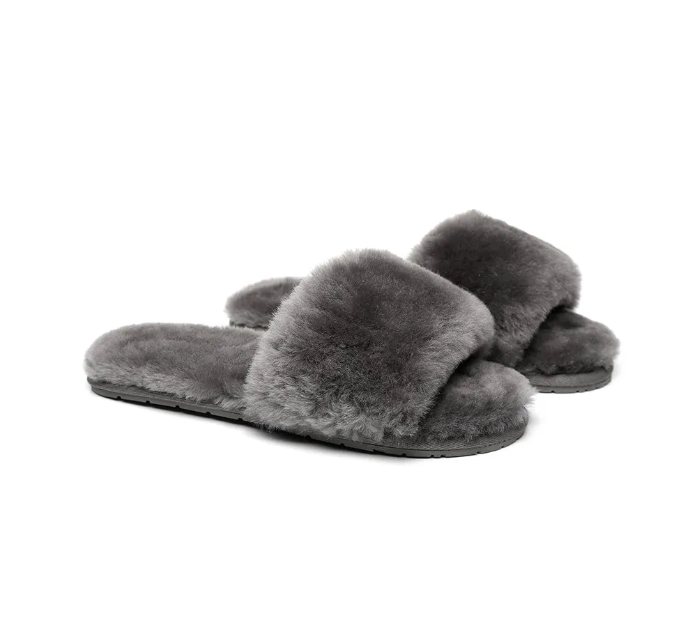 UGG Slippers Women Sheepskin Wool Fluffy Slides Nala