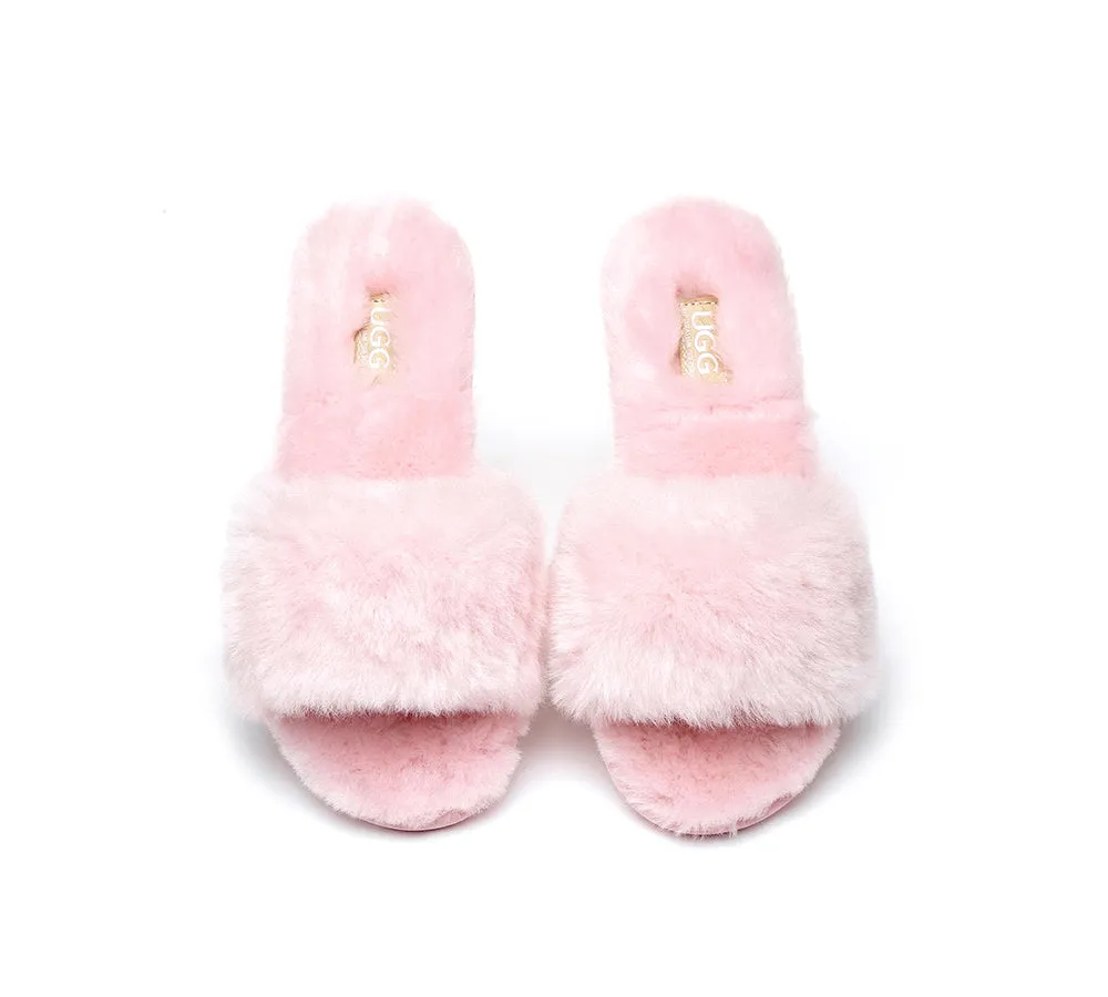 UGG Slippers Women Sheepskin Wool Fluffy Slides Nala