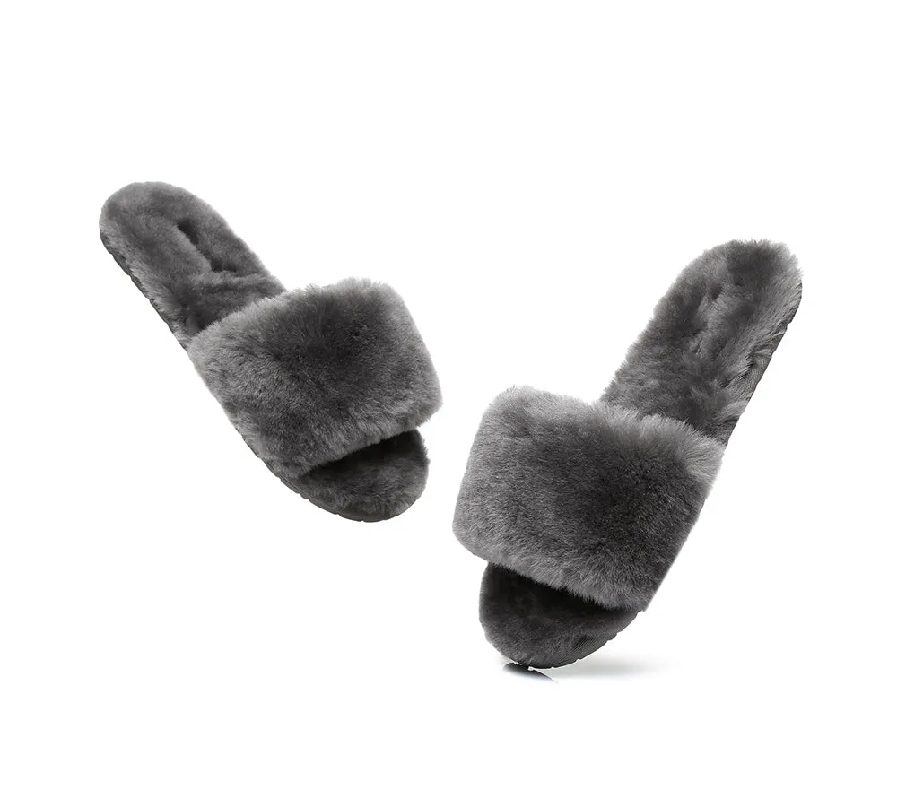 UGG Slippers Women Sheepskin Wool Fluffy Slides Nala