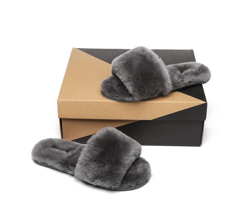 UGG Slippers Women Sheepskin Wool Fluffy Slides Nala