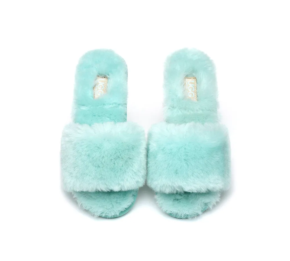 UGG Slippers Women Sheepskin Wool Fluffy Slides Nala