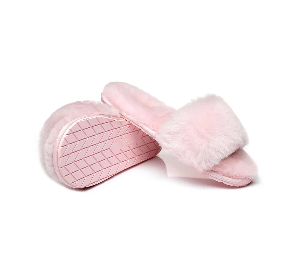 UGG Slippers Women Sheepskin Wool Fluffy Slides Nala