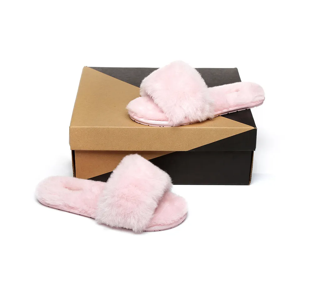 UGG Slippers Women Sheepskin Wool Fluffy Slides Nala