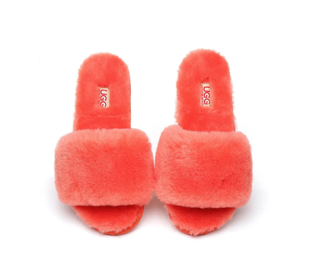 UGG Slippers Women Sheepskin Wool Fluffy Slides Nala