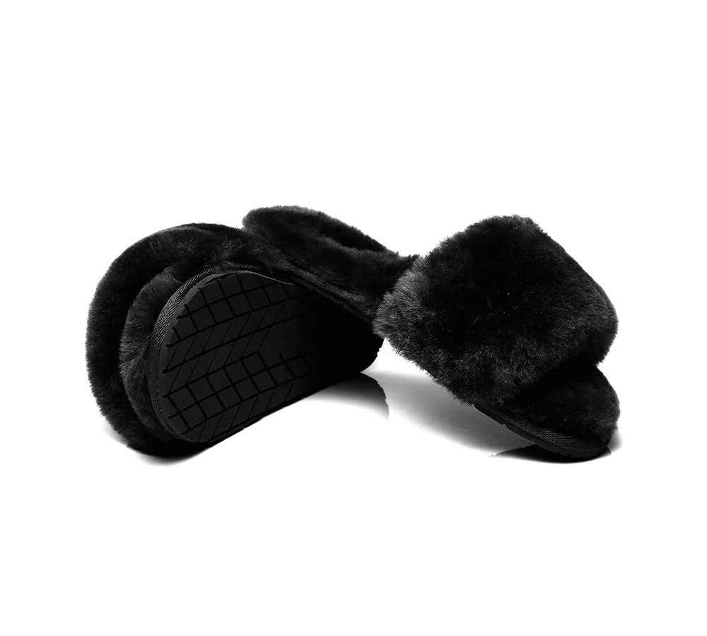 UGG Slippers Women Sheepskin Wool Fluffy Slides Nala