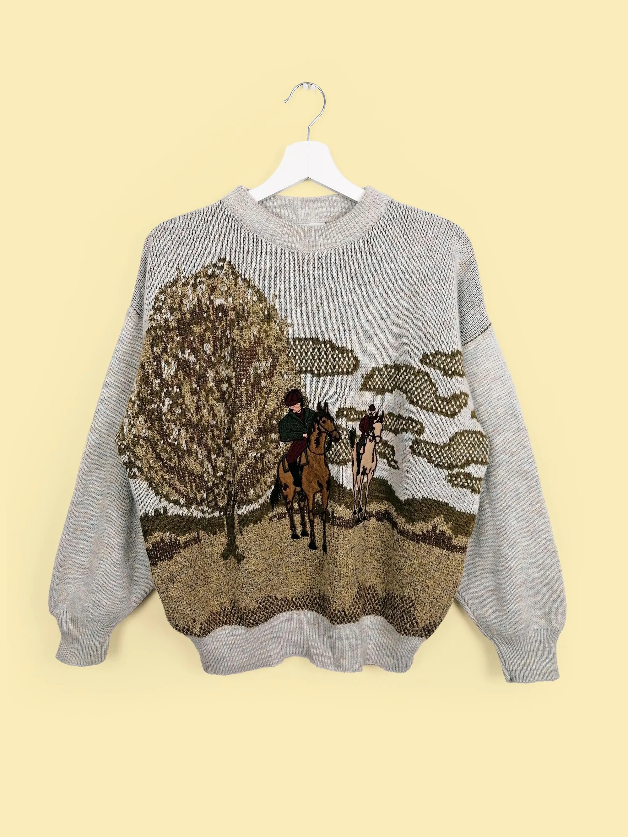 Vintage 80's 90's FISCHER Equestrian Retro Sweater Pullover - size M-L