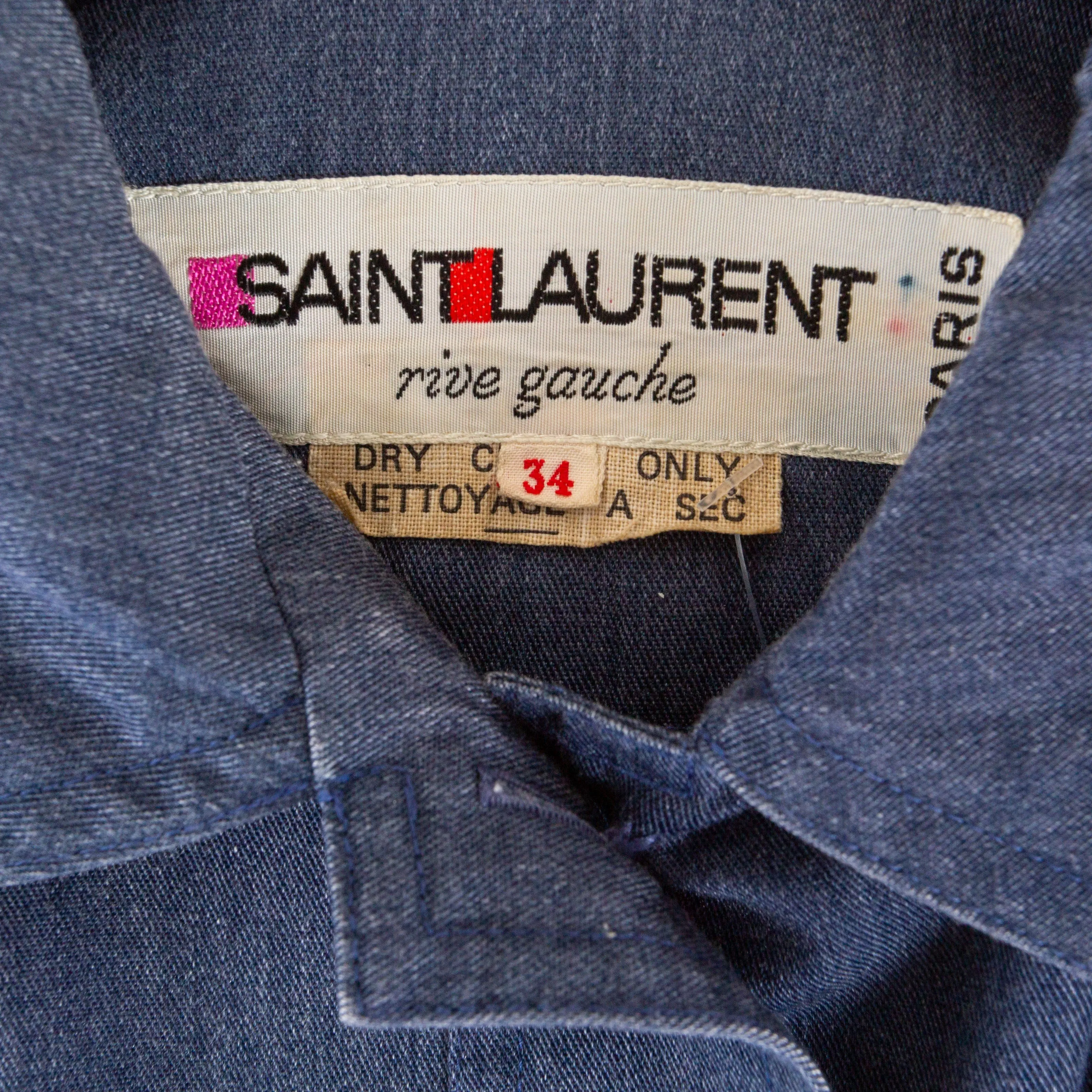 Vintage Blue Denim Patch Pocket Chore Jacket