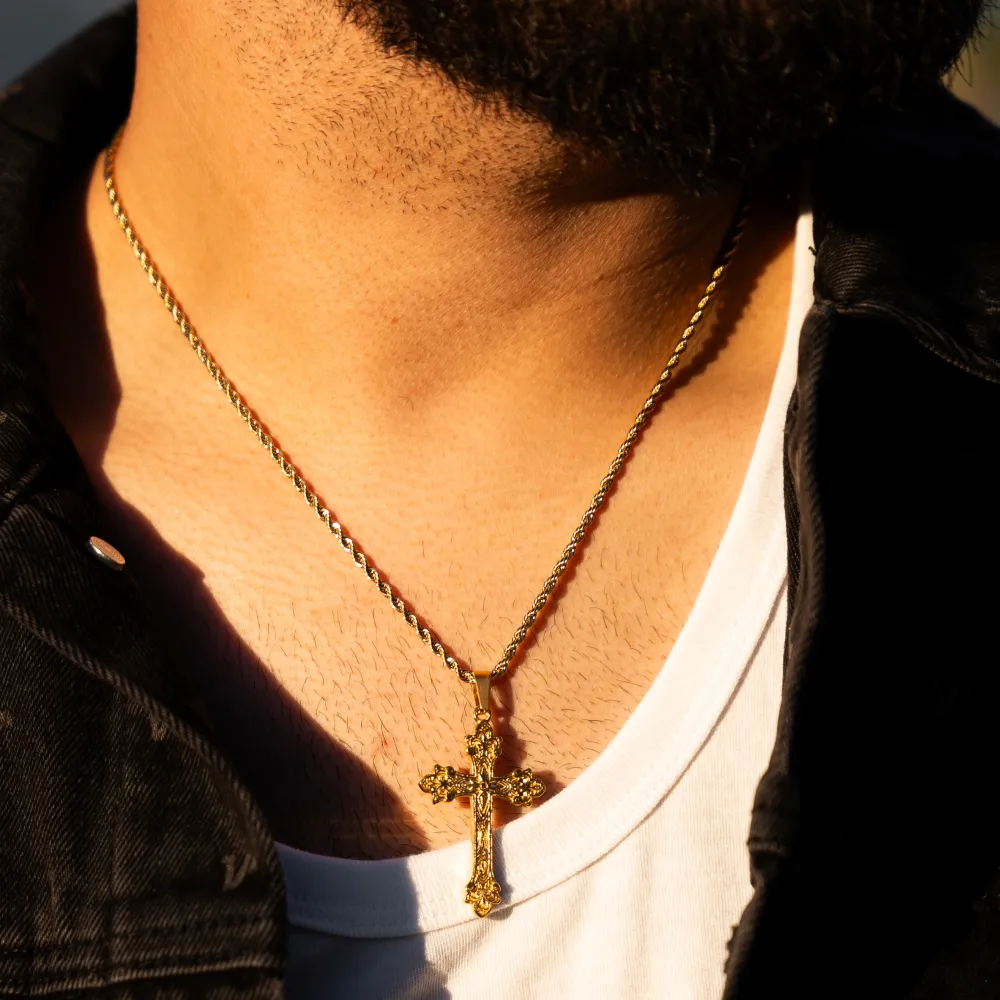 Vintage Cross Pendant - Gold