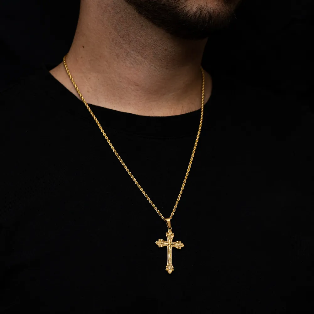 Vintage Cross Pendant - Gold