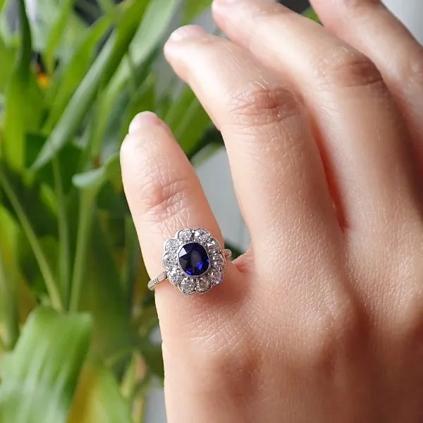 Vintage Sapphire & Diamond Ring