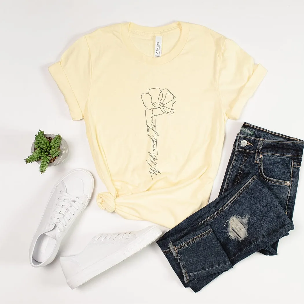 Wild And Free Minimalist Graphic T-Shirt - NA118