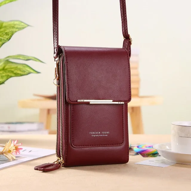 Women Bags Soft Leather Wallets Touch Screen Cell Phone Purse Crossbody Shoulder Strap Handbag for Female Cheap Women's Bags